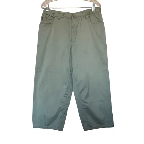 Tommy Bahama Womens Crop Trouser Pants Size 14 Relaxed Stretch Straight Leg GRN - Picture 1 of 10